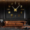 R&M ORIENT® 3D Wanduhr große Moderne Mute DIY – Luxus Dekoration Geschenk – Wandtattoo – Uhren für Büro Wohnzimmer Schlafzimmer Dekoartikel Home Office Quarzuhr (Gold-D)
