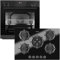 Oranier Backofen Set EBS420 Einbau autark - 9 Funktionen inkl. 75 cm Gas-Glaskeramik-Kochfeld GKH740-5 Kochstellen mit Design Bedienknebel
