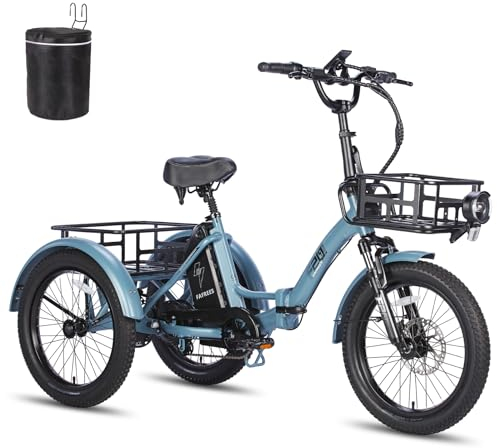 Fafrees F20 Mate E-Bike Dreirad Klapprad 48V für Erwachsene Straßenzulaßung [ Offiziell ] Dreirad Ebike 21Ah Akku, E Bike Damen Hydraulische Scheibenbremsen, 3 Rad Fahrrad Elektrisch 180kg