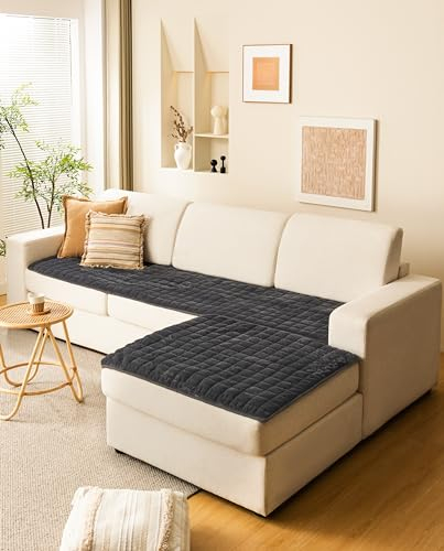 ALLISANDRO Wasserdichter Hundesofa-Bezug, rutschfeste Hundebett-Matte, Haustiersofa-Schutz für Couch-Möbel, Grau, 60 x 226 cm