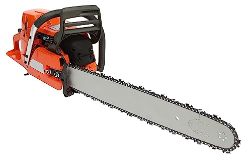 PIAOCAIYIN Motosega a benzina da 61 cm, 72 cc, 3,9 kW, a 2 tempi, monocilindrico a gas, per taglio del legno a gas, per segare il carter a catena, con maniglie, arancione