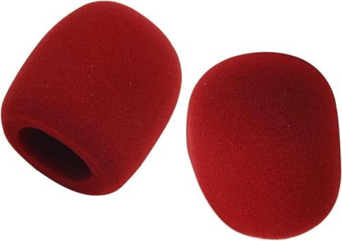 cyclingcolors 2X popschutz kompatibel mit Blue yeti mikrofon mikro Filter Schaumstoff Windschutz, rot Weihnachten