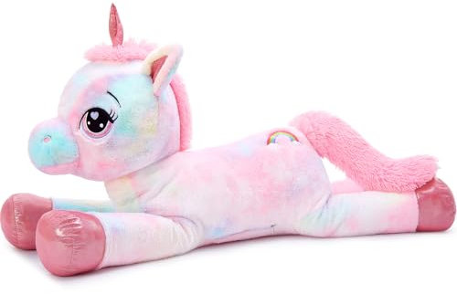 MorisMos riesen Einhorn Kuscheltier XXL,110cm Pink Rosa groß Einhorn plüschtier Stofftier, Geburtstag Weihnachten Geschenk für Mädchen Baby
