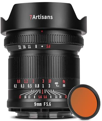 7artisans 9mm F5.6 Vollformat 132° Weitwinkelobjektiv Nahezu Keine Verzerrung 0.2 m Mindestfokussierabstand Kompatibel mit Nikon Z5 Z6 Z7 Z6II Z7II Z9 (34mmND64-Hinterfilter)