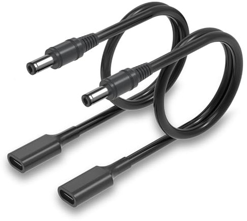 3.28Ft 5V USB C to DC 5.5mm x 2.1mm Power Cable, USB C Female to Male Plug Supply Adapter Power Cable for Camera, Power Bank, DVR, Hard Disk Box, Home Phone System, 2Pack