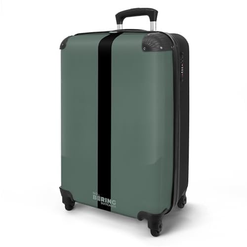 NoBoringSuitcases.com® Handgepäck Koffer 55x40x20 Reisetasche - Reisekoffer mit Rollen, Leichtgewicht Hartschalenkoffer, Trolley Kabinengepäck mit Gestreift Motiv - Blau, Koffer für Flugzeug
