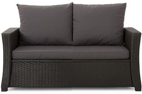 Setgarden® Bankauflage - Outdoor sitzkissen für Gartenbank für polyrattan- Polster Auflage Outdoor - Bankpolster Auflage für Sitzbank Rattan Hollywoodschaukel (Anthrazit, 110x50x50cm)