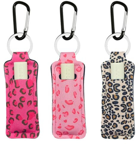 KUKEANVO Praktischer Lippenpflege-Schlüsselanhänger mit Clip – Stylischer Halter für Lipgloss,Lippenstift oder Balsam | Organisiert für Handtasche (Akzent Punkte Rot Premium-Finish)