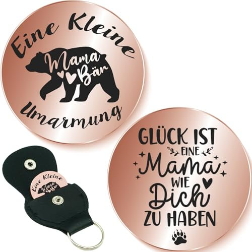 Tixlux Kleine Umarmung Glücksbringer, Glücksbringer mit Tasche, Pocket Hug, Mutmacher Geschenk, Gute Besserung Geschenke, Schlüsselanhänger für Freundin Frauen Patient (Roségold)