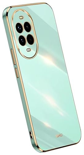 RankOne Phone Coque Convient à Huawei Nova 13 Pro (6.76 inches), Étui de Téléphone Portable en Silicone avec Cadre de Galvanoplastie - Vert