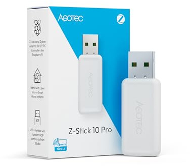 Z-Stick 10 Pro - Adattatore USB Zigbee 3.0 e Z-Wave serie 800 - Funziona con HomeAssistant - Zigbee2MQTT - Controller Z-Wave - Lungo raggio - Portata wireless fino a 1 miglio - Cloudfree