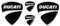 Set di adesivi compatibili con logo 3D Ducati – Premium resistente ai raggi UV gel & epossidico per gli appassionati di moto (Black & White)