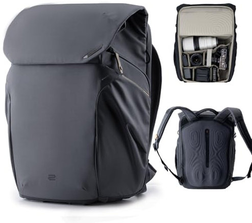 PGYTECH OneGo 2 Kamerarucksack 20L mit Laptop/iPad-Fach Wasserdichter Kamerarucksack für urbane & Reisefotografie – kompatibel mit Sony/Canon/Nikon/DSLR/SLR spiegellosen Kameras, Matt Schwarz