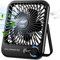Fenxyo Upgraded Portable Desk Fan Quiet, 180°Foldable Personal Travel Fan, 3000mAh Rechargeable Battery Powered fan for Home Office Bedroom Outdoor Travel Gifts for Women Men - Black