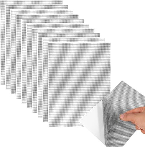 10 Pezzi Toppe di Riparazione per Zanzariere (13 x 18 cm),Nastro Adesivo Zanzariera Ripara per Finestre e Porte Kit Riparazione per Zanzariere