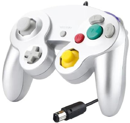 Wireless Controller For Ni&nt&en&d Ga&me&cu&be Accessories Controller for NGC Joystick Replacement Classic Game Control for wii GC Port Wired(Sliver)