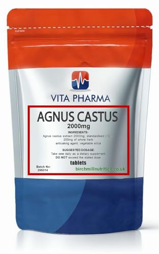VITA PHARMA Agnus Castus 2000mg 120 Tablets, Reduce Mood Changes, Anxiety and Nervous Tension, Female Remedy