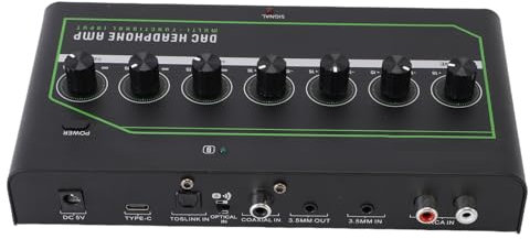 YUEHISY Headphone Amplifier, with Bass Treble Controls, 4 Channel Mixer, Optical Coaxial Inputs, 3.5mm Out, for Desktop Audio Converter