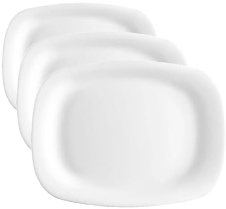 Bormioli Rocco PIATTO PARMA BIANCO RETTANGOLARE CM 18x21 (Confezione da 3)