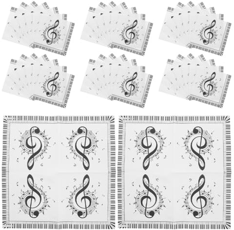 Dekorative Papierservietten mit Musiknoten, 40 Stück | Einweg, Papier, Musikmotiv, Sauber und Robust, für Festliche Tische und Schnelle Reinigung