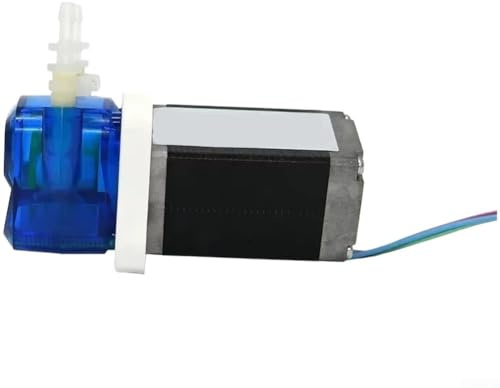 Pompe péristaltique 12 V/24 V 100 ml/min Faible bruit Petite pompe CC pour transfert de liquides visqueux Design compact Bleu pour applications industrielles (STB10-24V)