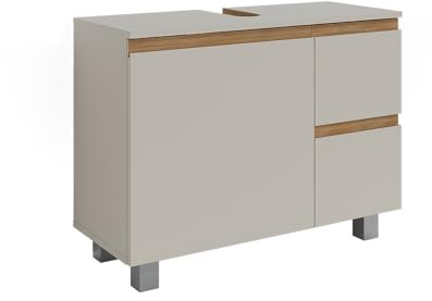 Vicco Waschbeckenunterschrank J-Shape, Cashmere/Artisan, 80 x 60.8 cm mit 2 Schubladen
