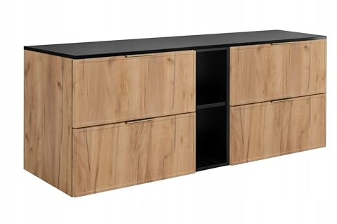 RODAN Schrank Goldene Eiche Bastelplatte 140,6 x 58,6 x 46 cm | Moderne Möbel, Grautöne, Möbelstück, Bastelregal