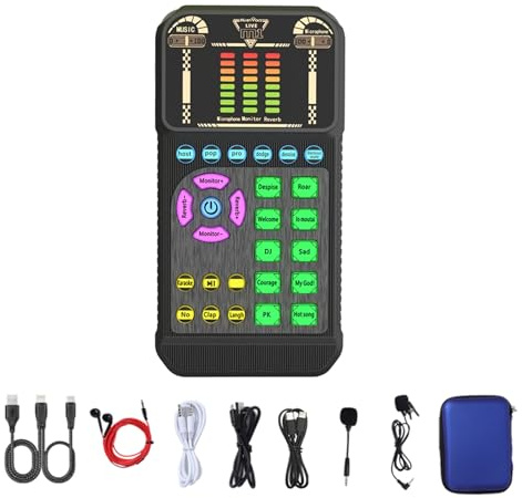 Elnwnnkc 2 Scheda Livello Professionale per Giochi e Produzione Musicale, riduzione Intelligente del Rumore, compatibilità con/Smartphone/Tablet Scheda per Streaming Live