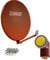 SCHWAIGER Satellitenschüssel Komplettset XXL Aluminium SAT Anlage Antenne 4 Teilnehmer Quad LNB Sun Protect F-Stecker Masthalterung Ziegelrot groß wetterfest rostfrei mit Montagematerial