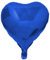 Kopper-24 Folienballon Herz 45 cm Luftballon Hochzeit Helium Ballon 18 Zoll Heliumballon Heart Love Valentinstag Herzballon XL Geburtsatag Party Deko Dekoration bunt JGA Folie Sterne (blau)