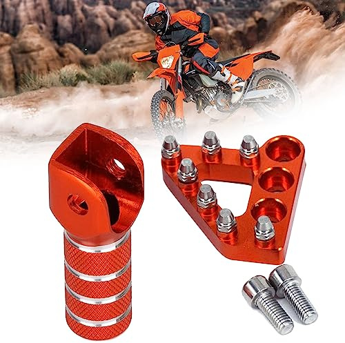 Fast Pro Pedales de freno trasero CNC Placa de paso + palanca de cambios Palanca de cambios Punta para 125-530 SX EXC XCF XC XCW SXF SMR 2004-2010 Enduro Supermotor 690 Adventures Orange