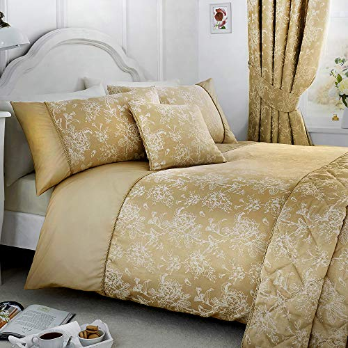 Serene – Jasmin – Pflegeleichtes Bettbezug-Set | Einzelbettgröße | Champagner-Gold Bettwäsche