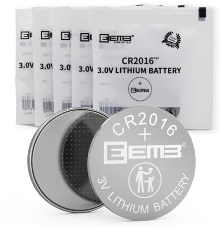 EEMB 5 PACK CR2016 Batteria 3V al litio Batteria a bottone a moneta 2016 Batteria ECR2016 DL2016 LM2016 per chiavi FOB auto orologi calcolatrici apriporta garage giocattoli luci a LED console di gioco