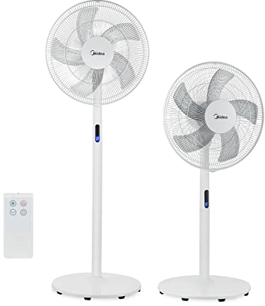 MIDEA FS40-18BR Stand Fan 3 en 1 Ventilateur 8 Vitesses Timer-Pelle 40 cm, Plastique