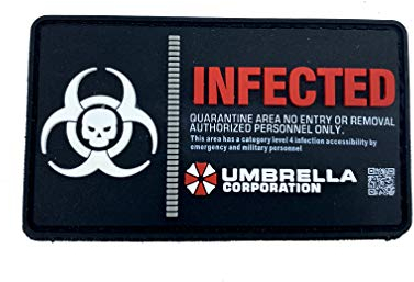 Umbrella Corporation Infected Morale Patch PVC Airsoft Paintball Klett Emblem Patch Abzeichen