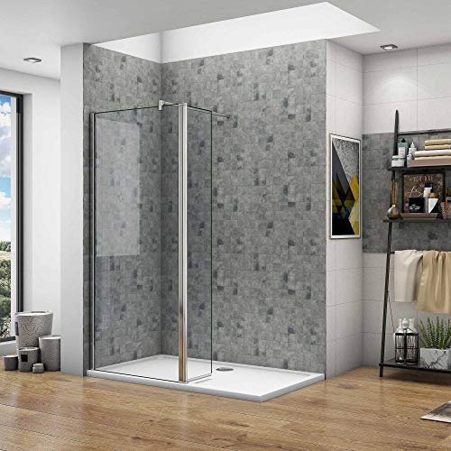 Walk In 60x200cm più Paretina Mobile Da 30cm Vetro 8mm Temperato Trasparente Anticalcare Con Barra Stabilizzatrice da 90 cm