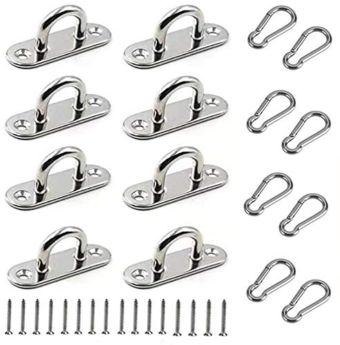 32 Pezzi Gancio da Soffitto in Acciaio Inox, Ganci da Parete Per Fissaggio a Parete, Kit di Ancoraggio per Corda di Argento.