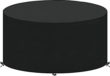 SanGlory Abdeckung für Gartenmöbel Rund Gartentischabdeckung Whirlpool SPA Abdeckung wasserdichte Schutzhülle Anti-UV Abdeckhaube Runder für Gartentische Terrassenmöbel Möbelsets (160x71cm)