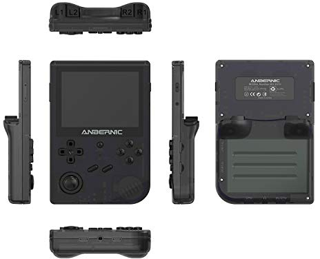 RG351V - Console da gioco in stile retrò, con WiFi Online Sparring 64 G, TF Card 2500, schermo IPS da 3,5 pollici, console da gioco portatile (trasparente Black New)