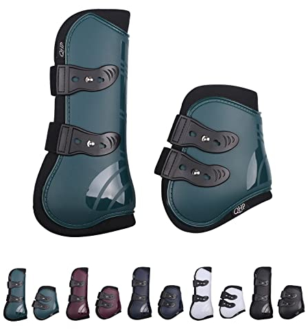 NETPROSHOP Gamaschen u. Streichkappen (4er Set) mit elastischen Schnellverschlüssen, Groesse:Cob, Farbe:Dunkelgruen