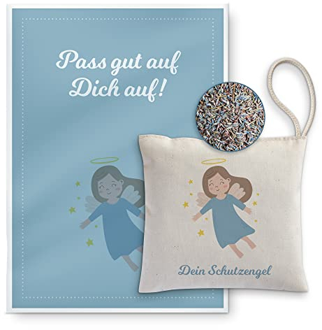 Cojín de lavanda con tarjeta para muchas ocasiones, relajante como sacos de fragancia, sacos de lavanda, aroma de armario, fragancia de coche, ángel de la guarda, regalo de la suerte