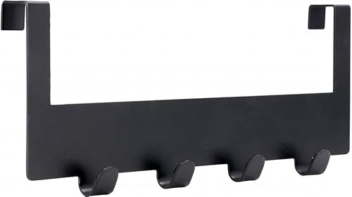 SIRO Türgarderobe Kleinmachnow, Schlicht, Stahl schwarz matt pulverbeschichtet, 255 mm x 38 mm x 100 mm, 1977-255PB12V1K