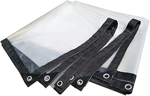 MAZY·URBAN Cubiertas Impermeables De Lona Transparente con Ojales De Metal para Toldo De Lona, Carpa, Bote, RV O Cubierta De Piscina,2X3M