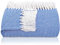 Gräfenstayn Premium Tagesdecke mit Fransen - 100% Baumwolle - 220 x 240 cm XXL - Fischgrätenmuster Sommerdecke - Baumwolldecke als Bett-Überwurf, Couch-Überwurf, Sofa-Decke (Blau)