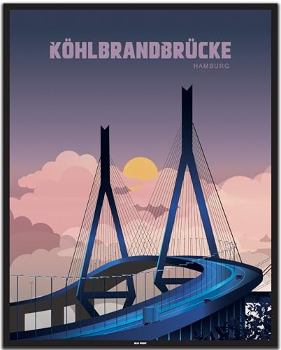 BLN PRINT Köhlbrandbrücke (1) - Vintage Travel Poster