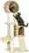 PawHut Arbre à Chats Style Cosy Chic griffoir sisal Naturel 2 niches Plateforme hamac Peluche Jacinthe d'eau - 60 x 60 x 150 cm Beige
