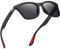 wearPro Polarisierte-Eckig-Sonnenbrille-für-Herren-Damen UV400-Schutz Polarisiert Sonnenbrillen Retro Vintage Stil Fahrradbrille Rechteckig Sunglasses für Fahren Sport(Schwarz Rot Schwarz)
