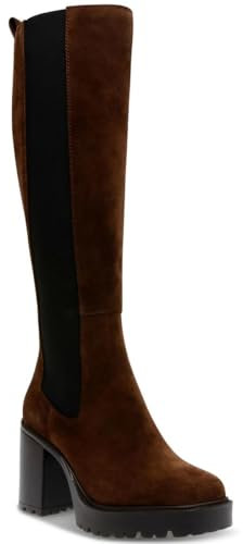Steve Madden Stivali alti al ginocchio Deegan donna, Camoscio marrone., 39 EU