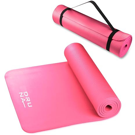 DRUNA Esterilla NBR de Yoga Multi Usos, Deportes, Pilates, Yoga, Ejercicios, Antideslizante, Yoga Mat, Colchoneta (10 mm.- Ciclamen)