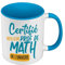 Mug de Couleur Qualité Premium Bleu - Certifié meilleur prof de Math de l'univers Professeur College Lycee Mathematiques - Tasse avec anse et intérieur de couleur